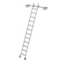 Verrijdbare aluminium stellingladder - buitenbreedte 400 mm/ladder lengte 3.28 m/verticale ophanghoogte 2.91 m/aantal treden 12