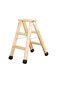 Houten trap tweezijdig oploopbaar - werkhoogte 2.240 mm/ladder lengte 880 mm/aantal treden 2x3/belastbaar tot 150 kg