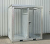 Gasflessen-container type GFC-E M2 verzinkt - ca. 2115x1570x2260 mm (lxbxh)/max. 45 gasflessen Ø 230 mm/met traanplaatbodem (draagkracht 1000 kg/m²)/afsluitbare vleugeldeur