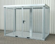 Gasflessen-container type GFC-E M4 verzinkt - ca. 3135x1570x2260 mm (lxbxh)/max. 78 gasflessen Ø 230 mm/met traanplaatbodem (draagkracht 1000 kg/m²)/afsluitbare vleugeldeur
