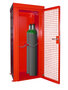 Gasflessen-Container type GFC-B M1 gelakt - ca. 2120x1210x2265 mm (lxbxh)/afsluitbare vleugeldeur van draadgaas/opslag voor buiten/max. 28 gasflessen Ø 230 mm/traanplaatbodem