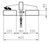 Lastarm type LA 1600-2,5 - basislengte 1600 mm/vergroot de reikwijdte van de vorkheftruck/1 draaibare lasthaak/draaglast 2500 kg