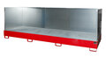 Opvangbak type AW 1000-3/SW - ca. 3850x1300x340 mm (lxbxh)/opvangvolume 1160 liter/max. 3 containers (IBC) van 1000 liter/met verzinkt rooster (draagkracht 1000 kg/m²)/spatbeschermwand 3-zijdig