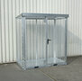 Gasflessen-container type GFC-E/T M1 verzinkt - ca. 2115x1155x2260 mm (lxbxh)/max. 32 gasflessen Ø 230 mm/met traanplaatbodem (draagkracht 1000 kg/m²)/afsluitbare vleugeldeur