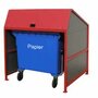 Ombouw voor afvalcontainers type Secomat S 1100-W poedergecoat - ca. 1550x1350x1650 mm (bxbxh)/met dak en wanden/1 x 1100 liter rolcontainer