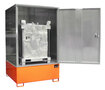 Kast voor gevaarlijke stoffen type GS-4 opvangbakken gelakt - ca. 1475x1460x2410 mm (lxbxh)/opvangvolume 1085 liter/max. 1 container (IBC) van 1000 liter/verzinkt rooster (draagkracht 1000 kg/m²)/1 de