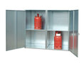 Gasflessen-Depot type GFD-G 2 verzinkt - ca. 1680x690x1475 mm (lxbxh)/2 deuren/gesloten constructie/max. 20 gasflessen van 11 kg/verzinkt plaatstaal/met cilinderslot
