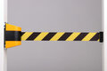 Bandafzetting MGB-GS in kunststof cassette/bandbreedte 50 mm/magneetmontage/bandlengte 4600 mm/geel-zwart