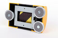 Bandafzetting MGB-GS in kunststof cassette/bandbreedte 50 mm/magneetmontage/bandlengte 4600 mm/geel-zwart