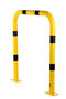 Stalen beschermbeugel 30-70 voor vloermontage/hoogte 1200 mm/breedte 1000 mm/diameter 76 mm/voetplaat 120x195 mm/geel-zwart