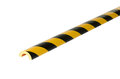 Stootrand zelfklevend type R30/ter bescherming van buizen/lengte 5 meter/polyurethaan/geel-zwart/voor binnen- en buitenbereik