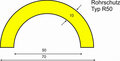 Stootrand zelfklevend type R50/ter bescherming van buizen/lengte 1 meter/polyurethaan/geel-zwart/voor binnen- en buitenbereik