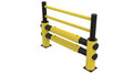 Eindstaander Lima type DFDH-M-E voor flexibele dubbele vangrail/voor binnen- en buiten gebruik/hoogte 1200 mm/voetplaat 225x225mm/beveiliging van machines, werkruimte en voetgangers