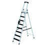 Aluminium trap eenzijdig oploopbaar met clip step relax - werkhoogte 3.850 mm/platformhoogte 1.840 mm/aantal treden 8/belastbaar tot 150 kg