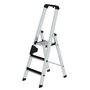 Aluminium trap eenzijdig oploopbaar met clip step - werkhoogte 2.700 mm/platformhoogte 670 mm/aantal treden 3/belastbaar tot 150 kg