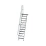 Aluminium vaste trap met platform 60°  - loodrechte hoogte 2.900 mm/aantal treden 12/breedte treden 600 mm/treden en platform gemaakt van gegolfd aluminium R 9
