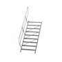 Aluminium vaste trap 45° - loodrechte hoogte 1.870 mm/aantal treden 9/breedte treden 1.000 mm/treden gemaakt van gegolfd aluminium R 9