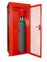 Gasflessen-Container type GFC-B M1 gelakt - ca. 2120x1175x2265 mm (lxbxh)/afsluitbare vleugeldeur van draadgaas/opslag voor buiten/max. 28 gasflessen Ø 230 mm/traanplaatbodem